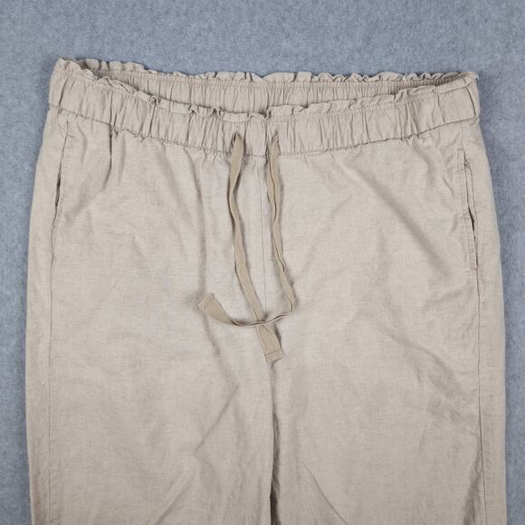 Lane Bryant Pants Womens Size 18 Linen Blend Elastic Waist Drawstring Pockets - Picture 3 of 14